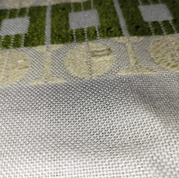 Vintage White Yellow Green  Table Mats Squares Two Pieces Table Runners - Picture 2 of 8